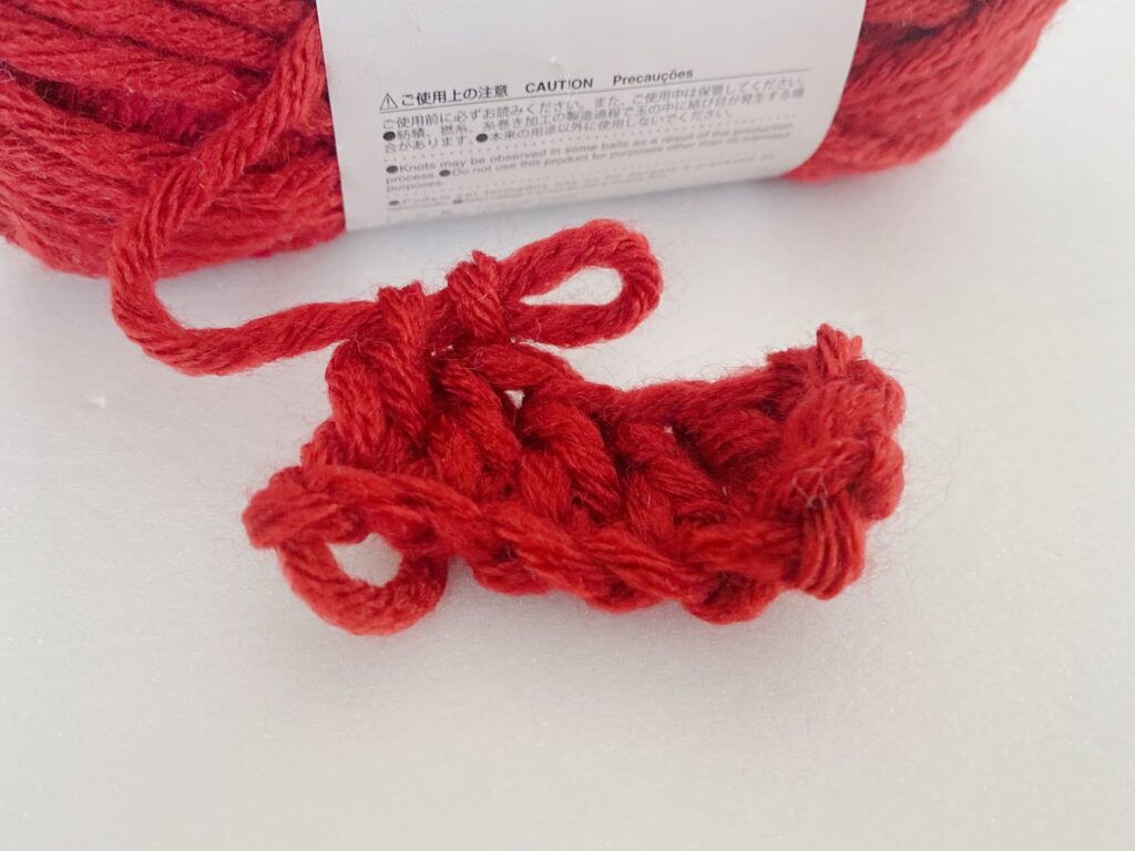 シフォンムース プラムレッドの編み地