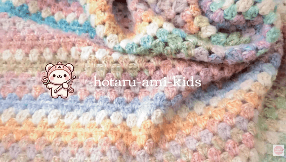 びいどろヤーンで編んだブランケット