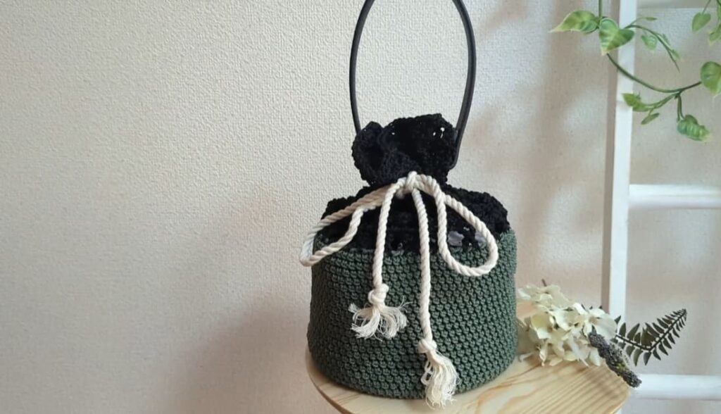 かぎ針編み 巾着バッグ 簡単
